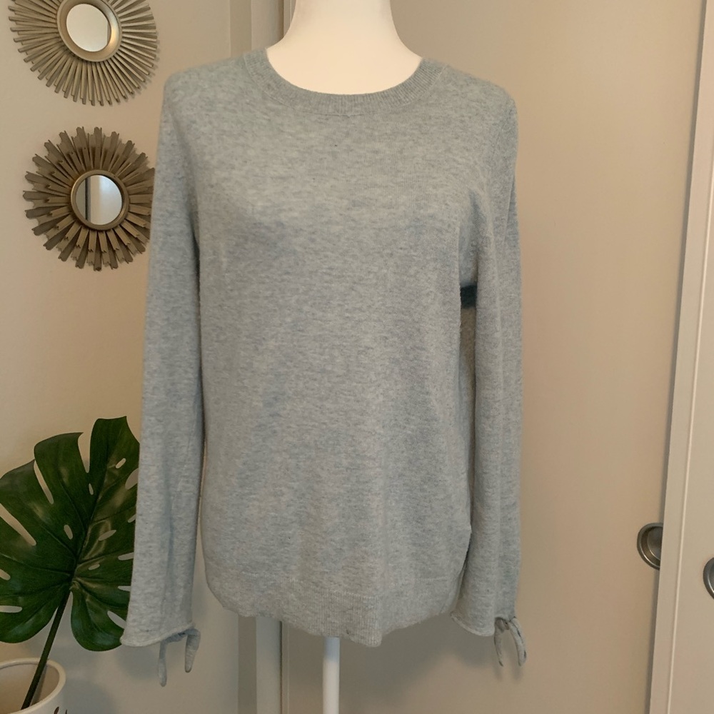Banana Republic light blue tie detail sweater